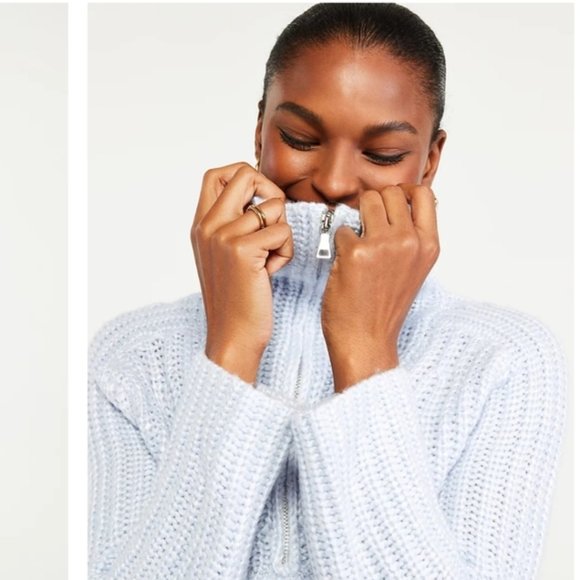 ANN TAYLOR ZIP COLLAR SWEATER NEW - Picture 2 of 4